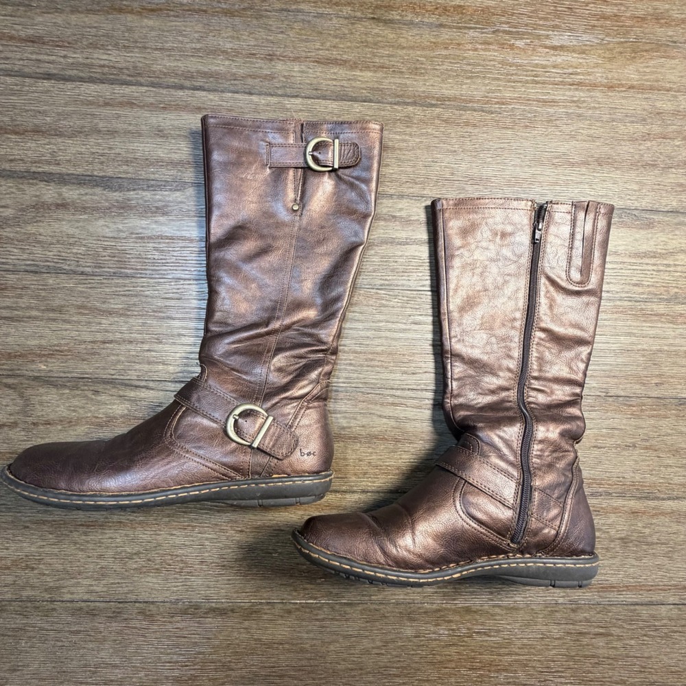 b.o.c. Born Concept Womens 10M Bronze Metallic Tall Riding Boots - Picture 2 of 10